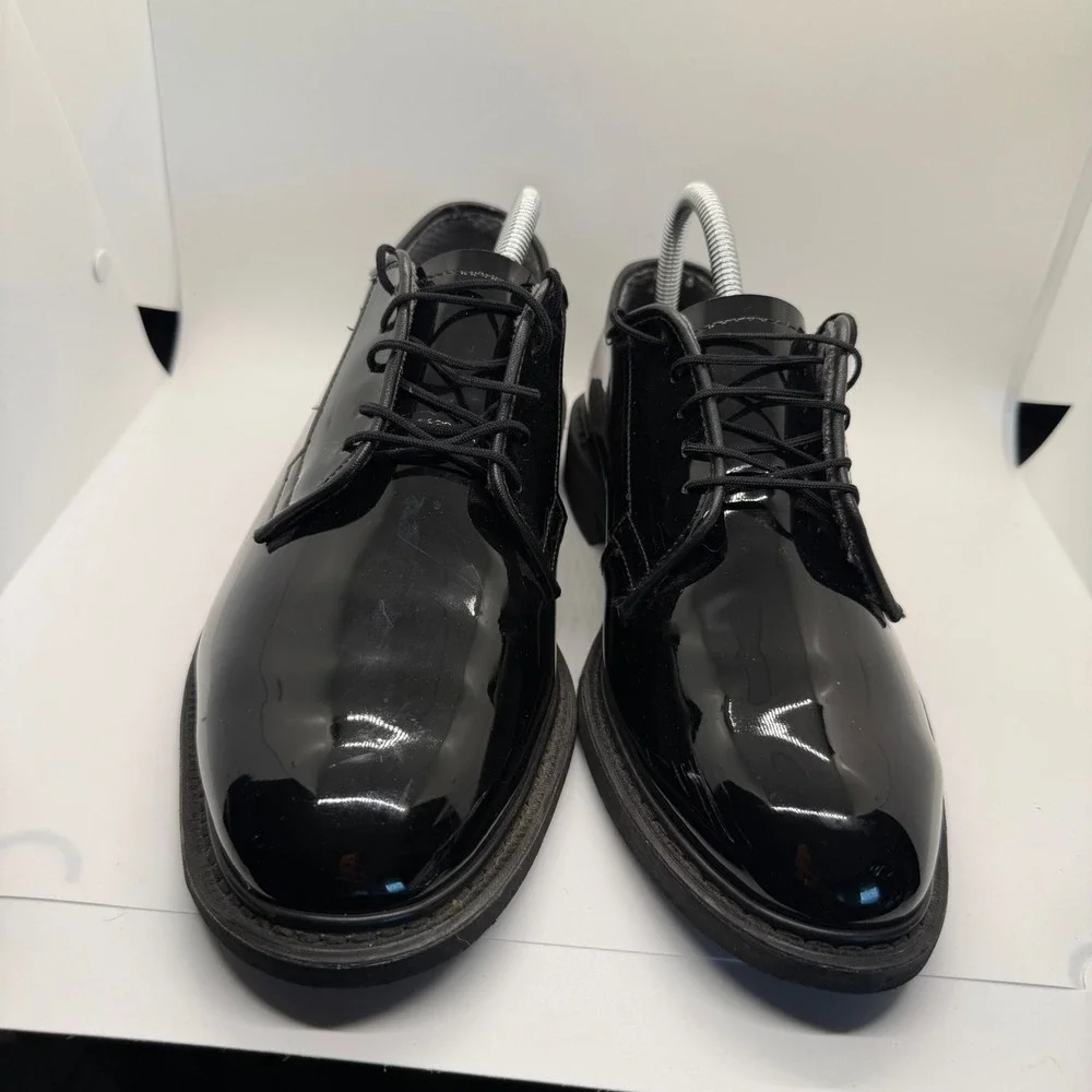 Altama Men Black Patent Leather Military Dress Shoes Oxford 8 D 8430-01-434-6114